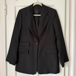 Banana Republic Black Single-Button Lido Sculpted Italian Wool Blazer Size 12